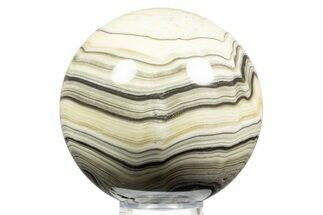 Polished Banded Yavapai Travertine Sphere - Arizona #311710