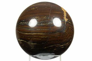 Polished Tiger Iron Stromatolite Sphere - Billion Years #311717