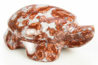 Polished Red Flower Marble Turtle - India #311883