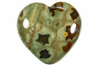 Polished Rainforest Jasper Hearts - Australia #312546