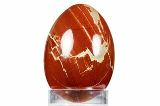 Polished Red Jasper Egg with Agate Seams - South Africa #312679