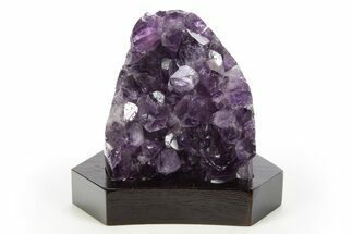 Grape Jelly Amethyst Geode With Wood Base - Uruguay #314199