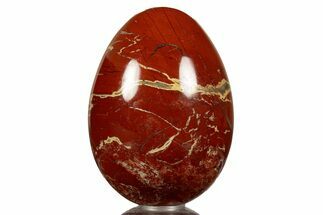 Polished Red Jasper Egg with Agate Pockets - South Africa #313494