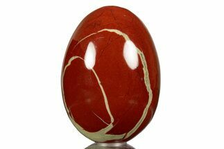 Polished Red Jasper Egg with Agate Pockets - South Africa #313498