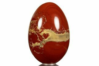 Polished Red Jasper Egg with Agate Pockets - South Africa #313499