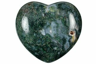 Polished Moss Agate Heart - Oregon #314468