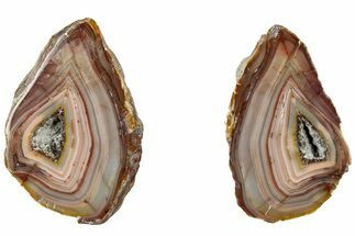 Polished, Banded Bahia Agate Nodule Pair - Brazil #314682