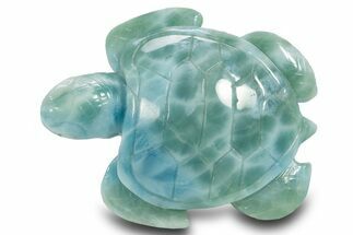 Stunning Carved Larimar Sea Turtle - Dominican Republic #314980