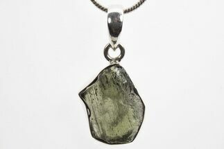 Green Moldavite Tektite Pendant ( g) - Czech Republic #317530