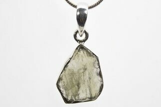 Green Moldavite Tektite Pendant ( g) - Czech Republic #317531