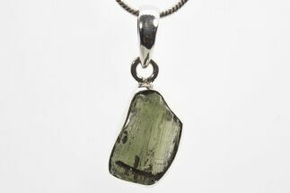 Green Moldavite Tektite Pendant ( g) - Czech Republic #317535