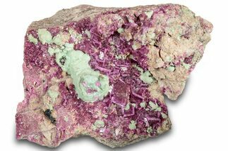 Green Kolwezite on Vibrant Cobaltoan Dolomite - DR Congo #317803