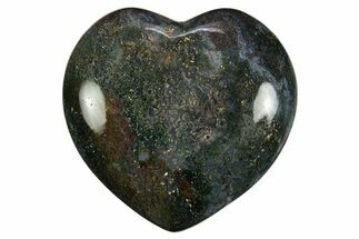 Polished Moss Agate Heart - Oregon #311968