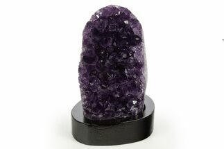 Grape Jelly Amethyst Geode With Wood Base - Uruguay #320571