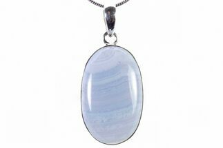 Blue Lace Agate Pendant (Necklace) - Sterling Silver #321560