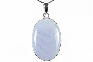 Blue Lace Agate Pendant (Necklace) - Sterling Silver #321563