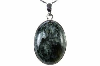 Polished Seraphinite Pendant (Necklace) - Sterling Silver #321580