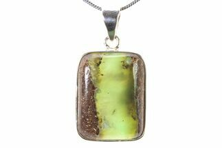 Polished Green Chrysoprase Pendant (Necklace) #321490