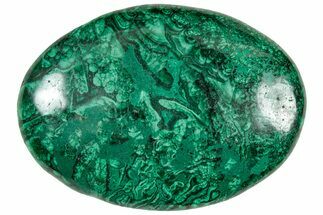 Polished Banded Malachite Palm Stone - DR Congo #321200