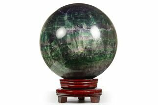 Large, Colorful Banded Fluorite Sphere ( lbs) - China #322934