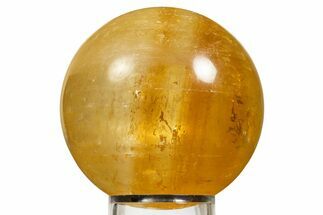 Polished Honey Calcite Sphere - China #322998