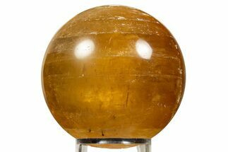 Polished Honey Calcite Sphere - China #323007