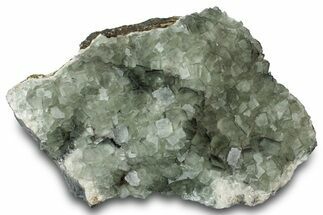 Green Cubic Fluorite Crystal Cluster on Matrix - China #323070