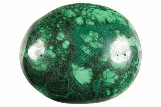 Polished Banded Malachite Palm Stone - DR Congo #321188