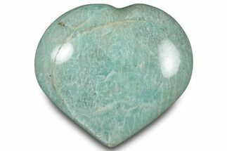 Teal-Blue Polished Amazonite Heart - Madagascar #323085