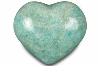 Teal-Blue Polished Amazonite Heart - Madagascar #323103