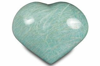 Teal-Blue Polished Amazonite Heart - Madagascar #323122