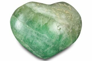 Polished Fluorescent Green Fluorite Heart - Madagascar #323123