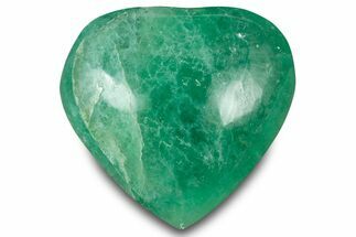 Polished Fluorescent Green Fluorite Heart - Madagascar #323131
