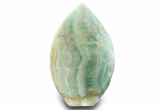 Polished Blue Caribbean Calcite Flame - Pakistan #323334