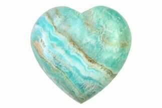 Polished Blue Caribbean Calcite Hearts #323621