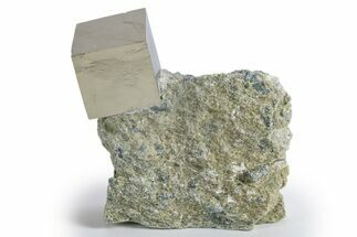 Natural Pyrite Cube In Rock - Navajun, Spain #324987