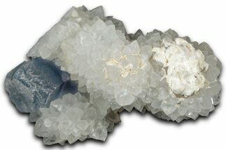 Blue Cubic Fluorite Crystals on Quartz - New Mexico #326161