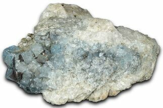 Blue Cubic Fluorite Crystals on Quartz - New Mexico #326168