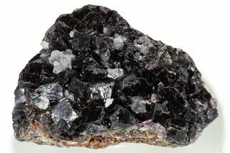 Purple Cubic Fluorite Cluster with Quartz - Okorusu Mine, Namibia #326540