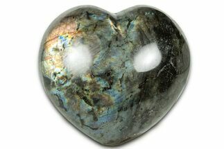 Flashy Polished Labradorite Heart - Madagascar #327245