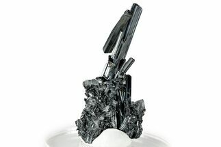 Very Lustrous Metallic Stibnite Crystals - Jiangxi, China #326625