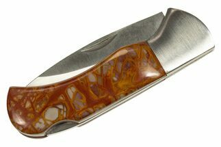 Pocket Knife With Noreena Jasper Inlays - Hand-Crafted In Utah #327581