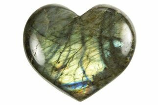 Flashy Polished Labradorite Heart - Madagascar #327258