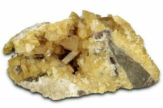 Fluorescent Yellow Calcite Crystal Cluster - South Dakota #330375