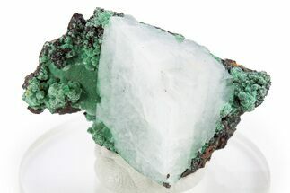 Fibrous Malachite and Rhombohedral Calcite on Limonite - Mexico #330579