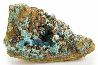 Botryoidal Blue-Green Rosasite on Limonite - Ojuela Mine, Mexico #330595