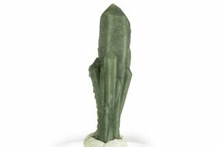 Green Hedenbergite Included Quartz Cluster - Mongolia #331870