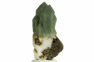 Green Hedenbergite Included Quartz Cluster - Mongolia #331900
