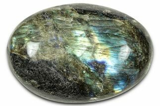 Flashy, Polished Labradorite Palm Stone - Madagascar #334226