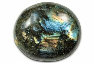 Flashy, Polished Labradorite Palm Stone - Madagascar #334235